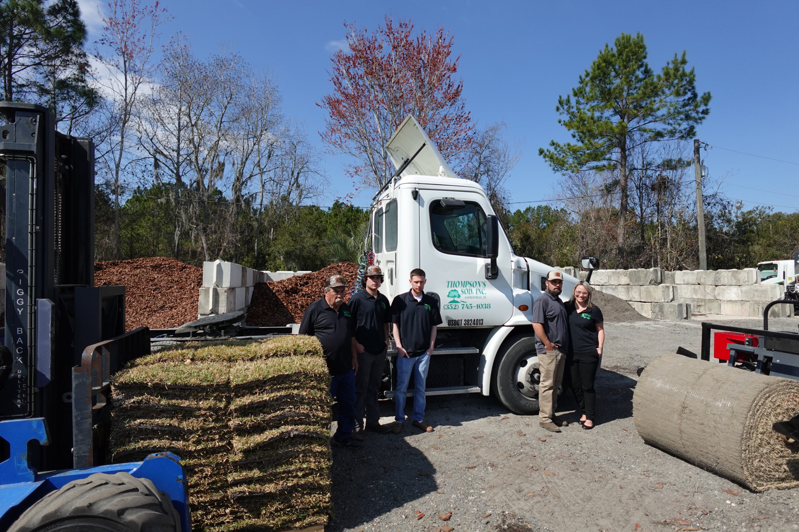 Thompson's team with truck and equipment